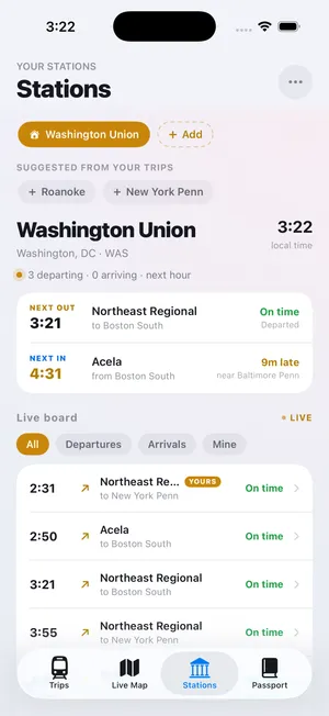 Railside Stations screen